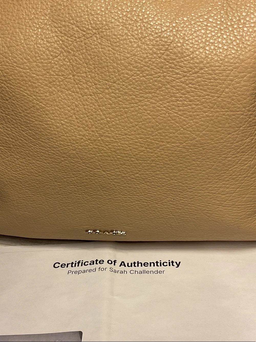2013 27858 COACH MADISON PEBBLED LEATHER HOBO PURSE HANDBAG In TAN
